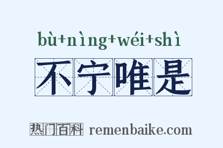 不宁唯是是什么意思的图片